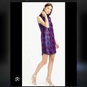 J. Crew Purple Floral Sleeveless Shift Dress